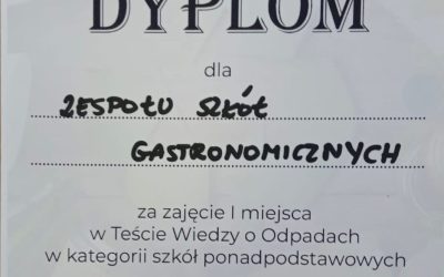 Sukces uczniów ZSG w Teście Wiedzy o Odpadach