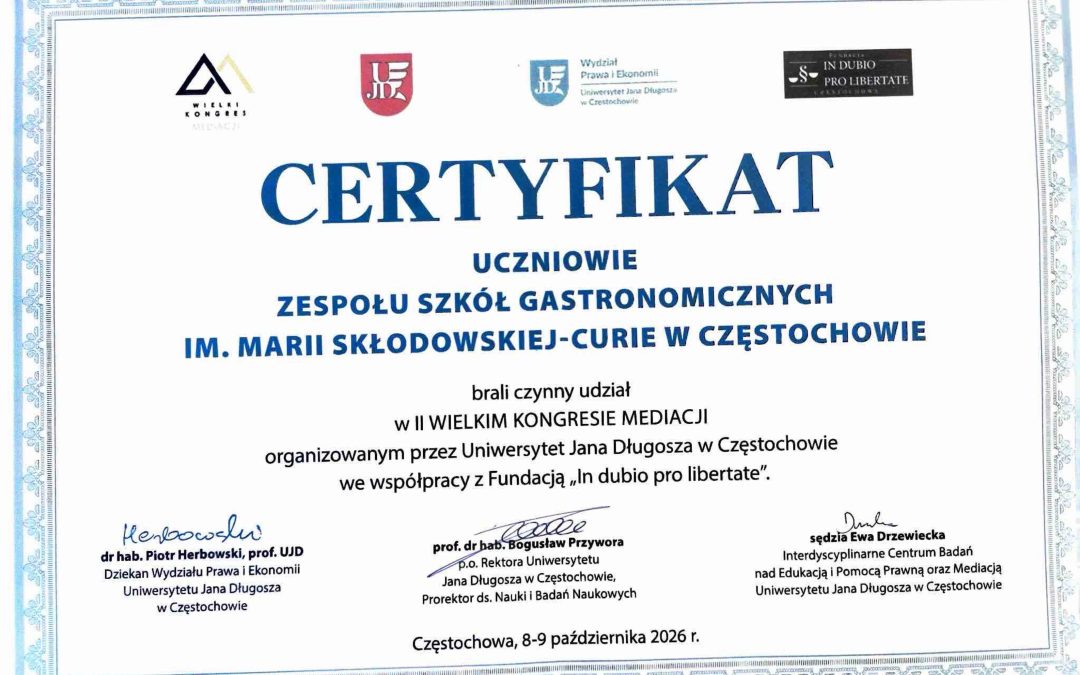 Młodzież naszej szkoły na II Wielkim Kongresie Mediacji